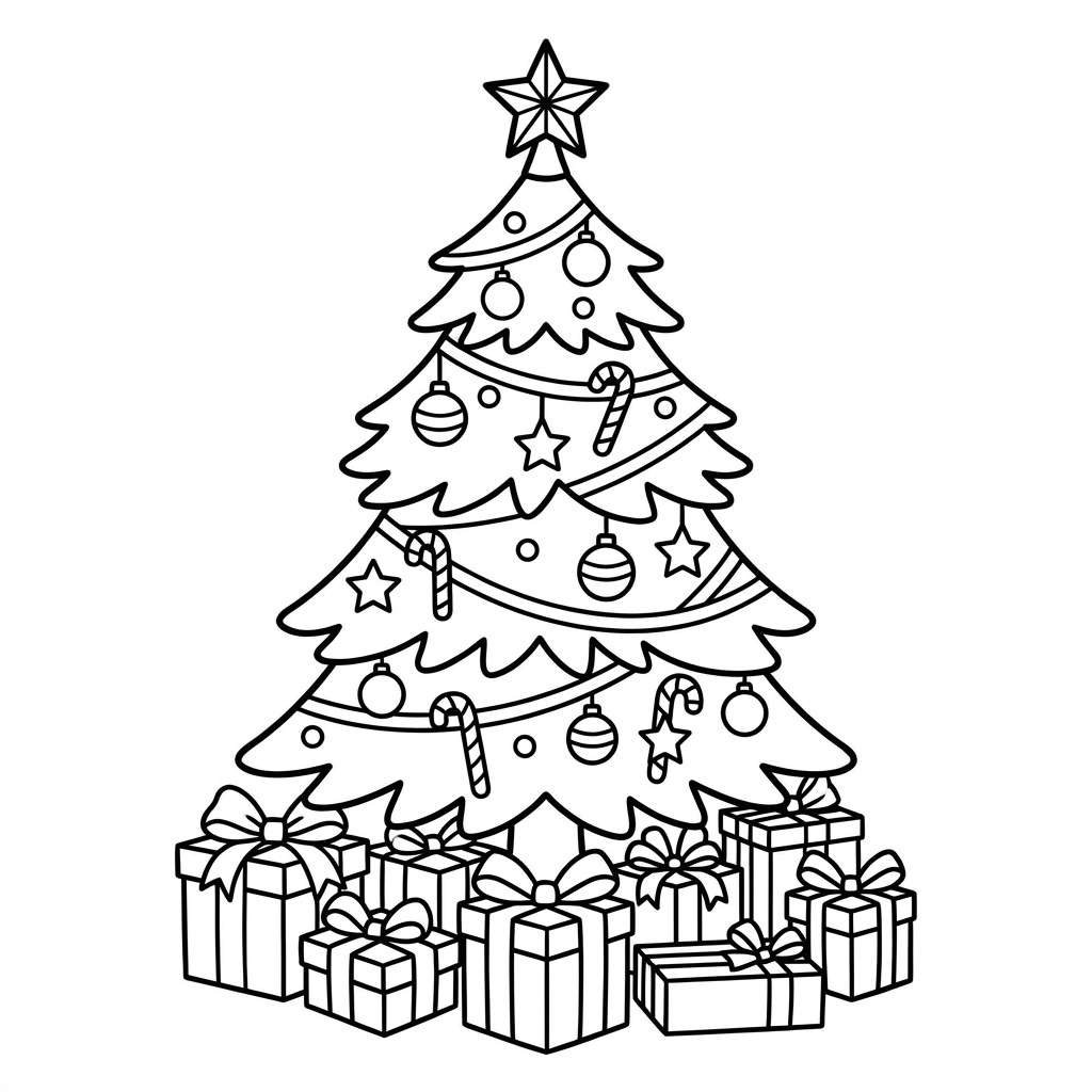 圣诞树涂色页